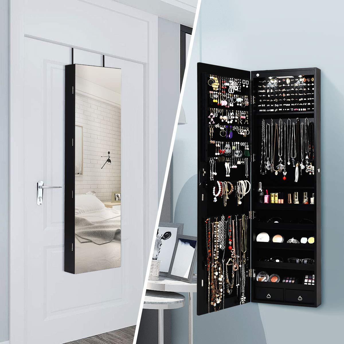 Настенный или дверной шкаф для – обзор и цена Full Length Mirror Jewelry Armoire