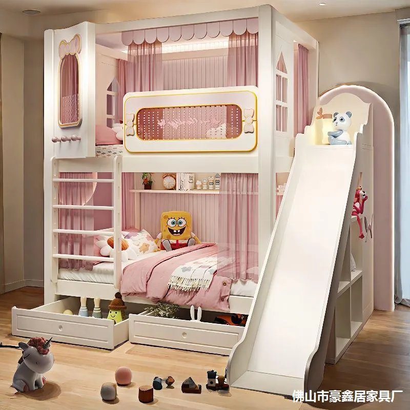 Прочная двухъярусная кровать-т – обзор и цена Bunk Bed With Stairs And Slide
