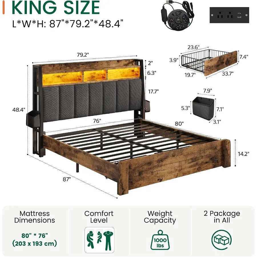 Каркас кровати размера «king-s – обзор и цена King Size Bed Frame With Storage Drawers