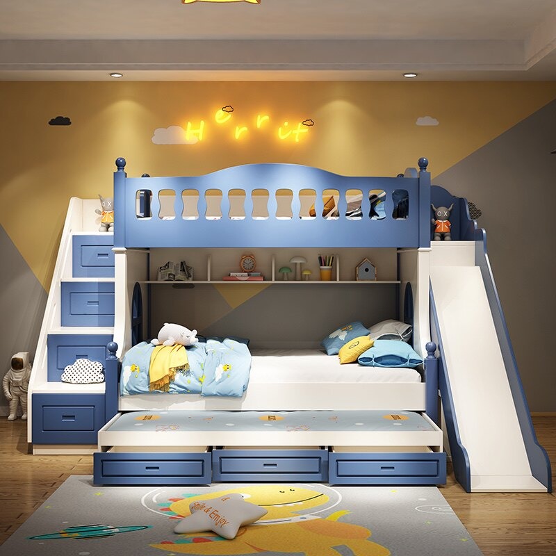 Детская двухъярусная кровать д – обзор и цена Bunk Bed With Stairs And Slide