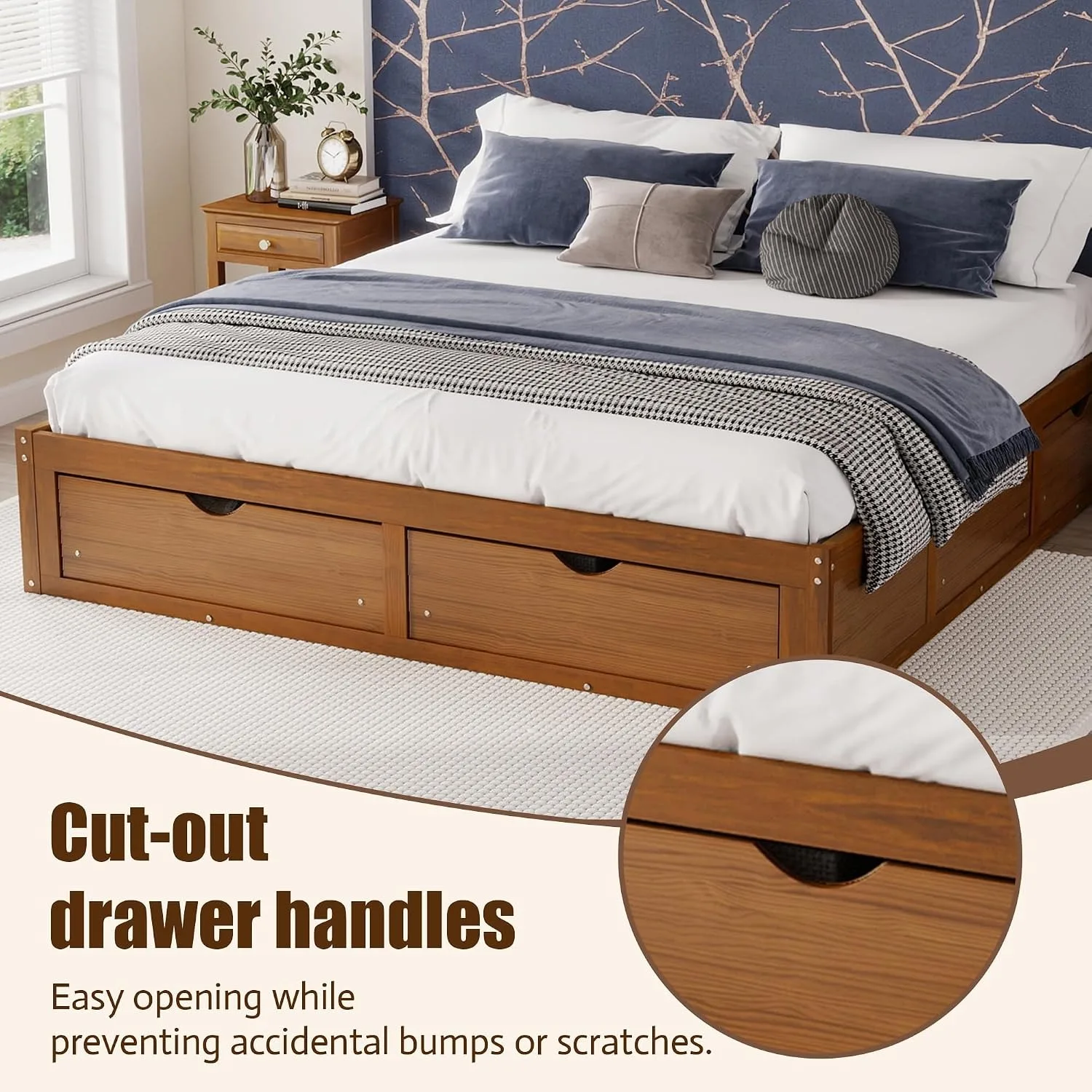 Минималистичная кровать-платфо – обзор и цена King Size Bed Frame With Storage Drawers