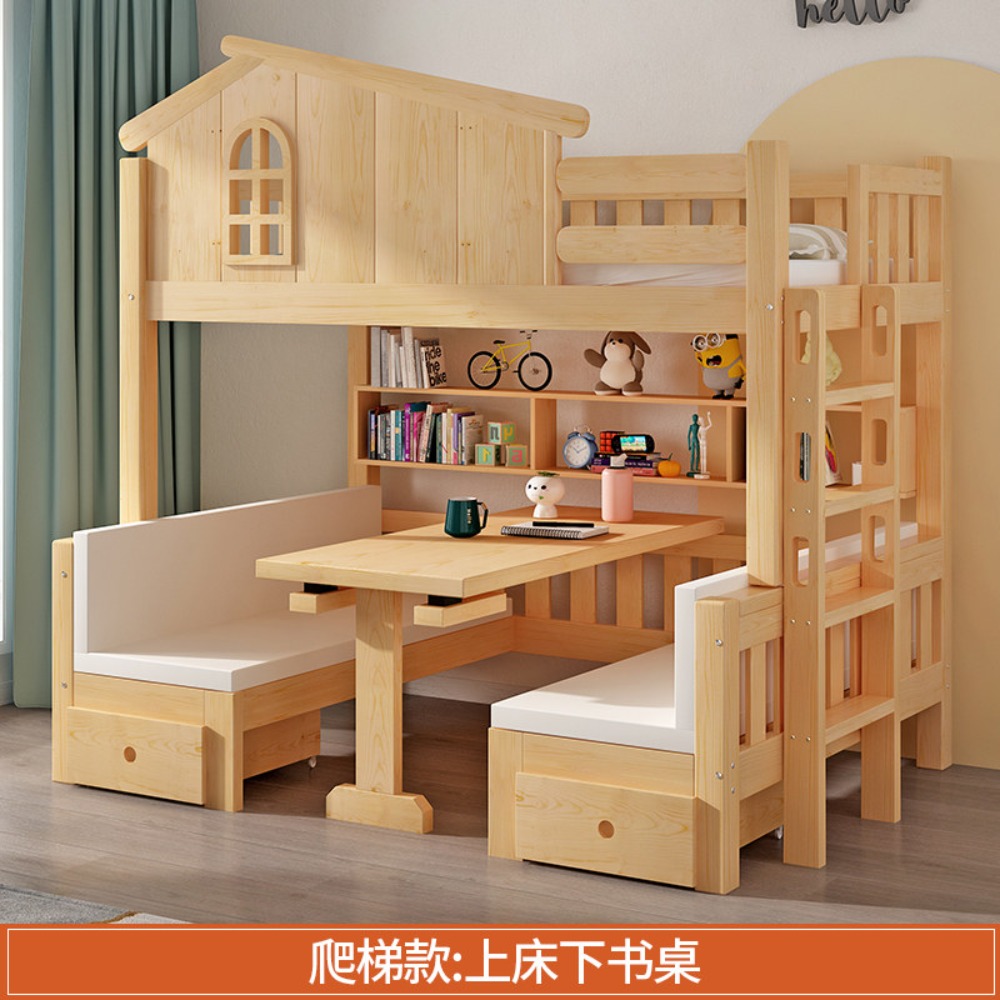 Двухъярусная кровать с рабочим – обзор и цена Bunk Bed With Stairs And Slide